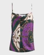 Image 1 of 6: Veronica Beard Sola Stretch-Silk Top