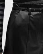 Image 5 of 5: Veronica Beard Analise Vegan Leather Cropped Pants