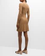Image 3 of 6: Veronica Beard Lauper Long-Sleeve Ribbed Mini Dress