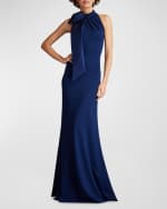 Image 2 of 5: Tadashi Shoji Sleeveless Mock-Neck Bow Gown