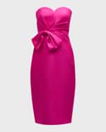 Image 1 of 5: Badgley Mischka Collection Pleated Strapless Bodycon Dress