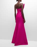 Image 4 of 6: Badgley Mischka Collection Strapless Pleated Trumpet Gown