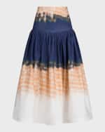 Image 1 of 5: Silvia Tcherassi Halsey Tie-Dye Midi Skirt