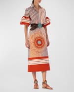 Image 4 of 5: Silvia Tcherassi Atira Sunburst Midi Skirt