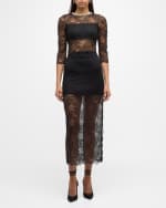 Image 7 of 7: Alice + Olivia Iyanna Lace Midi Skirt