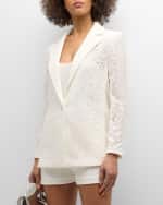 Image 7 of 7: Alice + Olivia Judith Sheer Lace Blazer