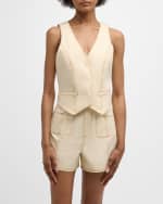 Image 7 of 7: Cinq a Sept Lio Button-Front Vest