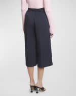 Image 4 of 6: Loewe Double Waistband Wide-Leg Crop Trousers