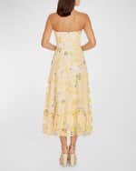 Image 2 of 4: Dress the Population Black Label Carina Strapless Sequin Floral Midi Dress