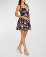 Image 3 of 3: Dress the Population Black Label Kaitrin Floral Sequin Mini Dress
