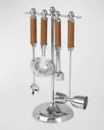 Image 3 of 3: Mikasa Faux Leather Stitched Ice Bucket With Tongs