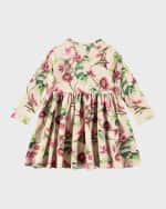 Image 2 of 2: Molo Girl's Charmaine Floral-Print Dress, Size 6M-2