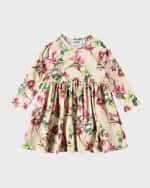 Image 1 of 2: Molo Girl's Charmaine Floral-Print Dress, Size 6M-2