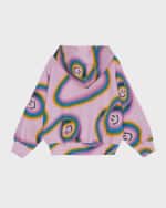 Image 2 of 2: Molo Girl's Mazzelina Happy-Face Zip Up Hoodie, Size 8-12