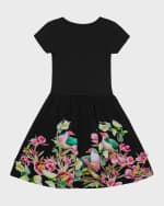 Image 2 of 4: Molo Girl's Cissa Combo Floral-Print Dress, Size 3T-6