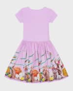 Image 2 of 6: Molo Girl's Cissa Combo Floral-Print Dress, Size 3T-6