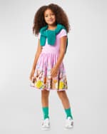 Image 1 of 6: Molo Girl's Cissa Combo Floral-Print Dress, Size 3T-6