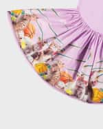 Image 4 of 4: Molo Girl's Cissa Combo Floral-Print Dress, Size 7-10
