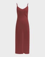 Image 1 of 6: Sablyn Taylor Bias-Cut Silk Midi Dress