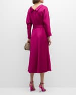 Image 4 of 6: Rickie Freeman for Teri Jon Belted Funnel-Neck Midi Dress