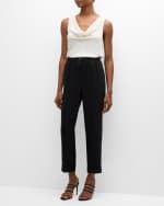 Image 5 of 6: Cinq a Sept Olsen Sleeveless Silk Charmeuse Cowl-Neck Top