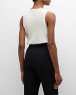 Image 4 of 6: Cinq a Sept Olsen Sleeveless Silk Charmeuse Cowl-Neck Top