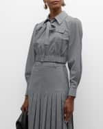 Image 3 of 7: Cinq a Sept Francesca Long-Sleeve Crop Top