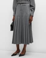 Image 2 of 6: Cinq a Sept Bane Pleated Midi Skirt