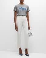 Image 2 of 6: Cinq a Sept Patched Denim Paris Short-Sleeve T-Shirt