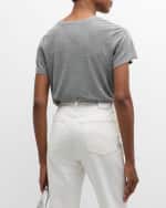 Image 5 of 6: Cinq a Sept Patched Denim Paris Short-Sleeve T-Shirt