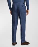 Image 5 of 6: Ralph Lauren Purple Label Men's Glen Plaid Linen Trousers