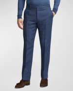 Image 3 of 6: Ralph Lauren Purple Label Men's Glen Plaid Linen Trousers