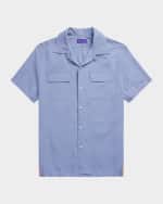 Image 1 of 6: Ralph Lauren Purple Label Men's Archer Twill Camp Shirt