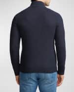 Image 5 of 6: Ralph Lauren Purple Label Men's Silk-Cotton Full-Zip Sweater