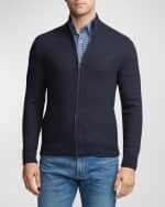 Image 3 of 6: Ralph Lauren Purple Label Men's Silk-Cotton Full-Zip Sweater