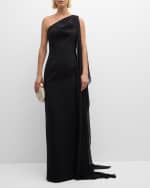 Image 2 of 6: Rickie Freeman for Teri Jon One-Shoulder Draped Column Gown