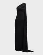 Image 1 of 6: Rickie Freeman for Teri Jon One-Shoulder Draped Column Gown