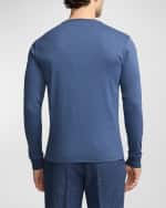 Image 5 of 6: Ralph Lauren Purple Label Men's Interlock Cotton Long-Sleeve Henley Shirt