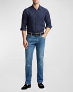 Image 2 of 6: Ralph Lauren Purple Label Men's Dlav Linen Button-Front Workshirt