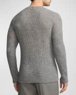 Image 4 of 5: Ralph Lauren Purple Label Men's Textured Cashmere Silk Crewneck Sweater