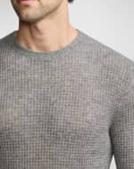 Image 5 of 5: Ralph Lauren Purple Label Men's Textured Cashmere Silk Crewneck Sweater