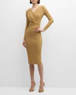 Image 5 of 6: Chiara Boni La Petite Robe Ruched Bodycon Shimmer Dress