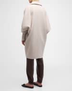 Image 4 of 6: Brunello Cucinelli Studded Short-Sleeve Alpaca Wool Mock-Neck Sweater