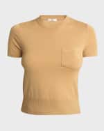 Image 1 of 6: Chloe Wool Knit Short-Sleeve Sweater