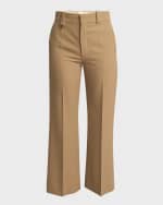 Image 1 of 6: Chloe Mid-Rise Impact Wool Straight-Leg Ankle Trousers