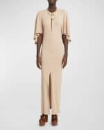 Image 2 of 6: Chloe Crepe Jersey Cape Maxi Dress