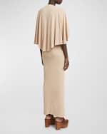 Image 4 of 6: Chloe Crepe Jersey Cape Maxi Dress