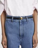 Image 2 of 2: Loewe Smooth Leather Skinny Belt