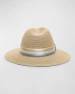Image 3 of 3: Eugenia Kim Courtney Hemp Fedora With Striped Band