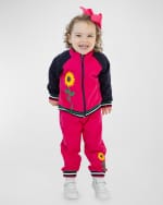 Image 2 of 3: Florence Eiseman Girl's Fuchsia French Terry Jacket & Pants Set, Size 12M-3